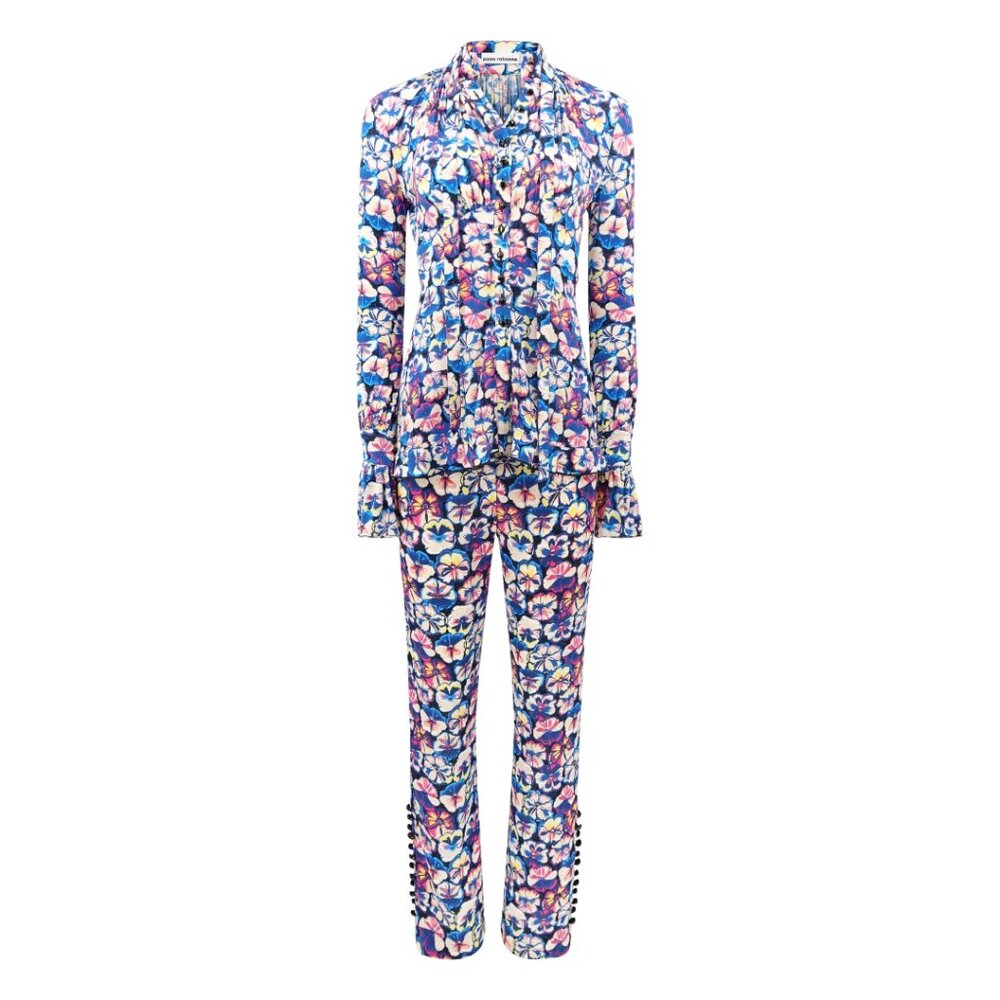 Paco Rabanne SS22 Two-Piece Fluorescent Floral Pant Set